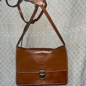 Patricia Nash Lanza Brown Crossbody Leather Bag